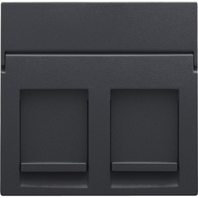 Niko centraalplaat 2-voudig tbv RJ draagring anthracite - 122-65200