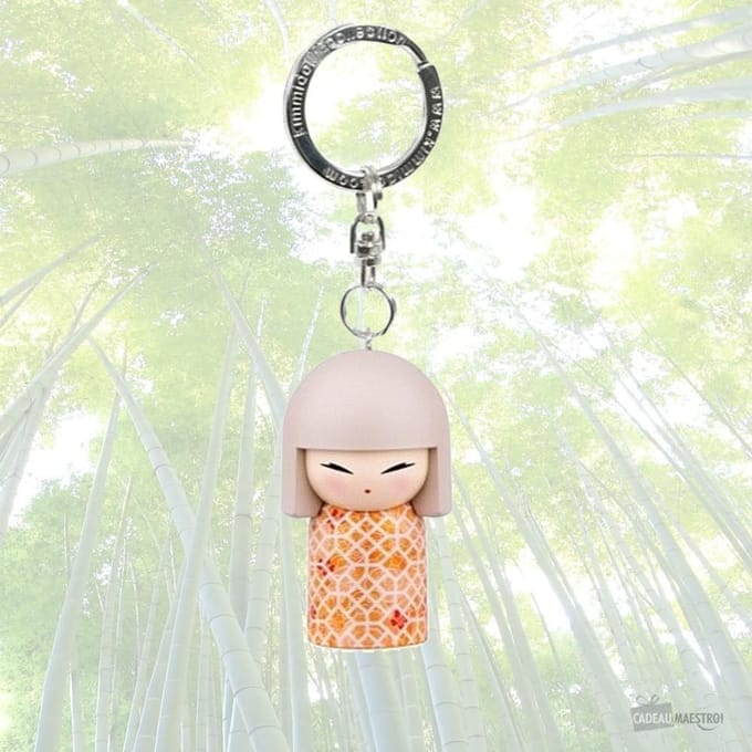 Sleutelhanger Kokeshi KIMMIDOLL TGKK165 CHIYOMI white