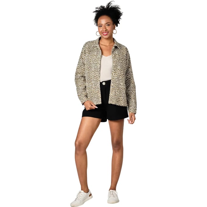 Dames spijkerjack F.A.M. Paris Vivian Leopard