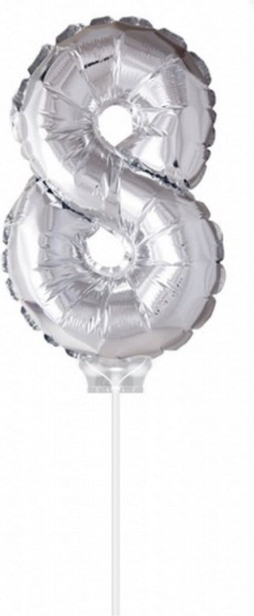 Folie ballon 8 zilver 40cm