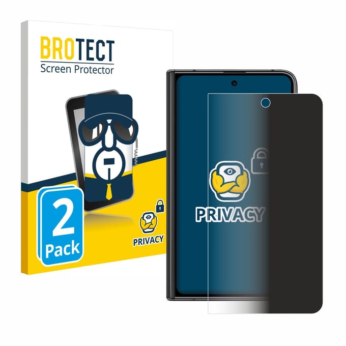 BROTECT - privacy screenprotector voor Google Pixel Fold (Extern Beeldscherm) - Folie Beschermfolie Blauwlichtfilter 2 Stuks