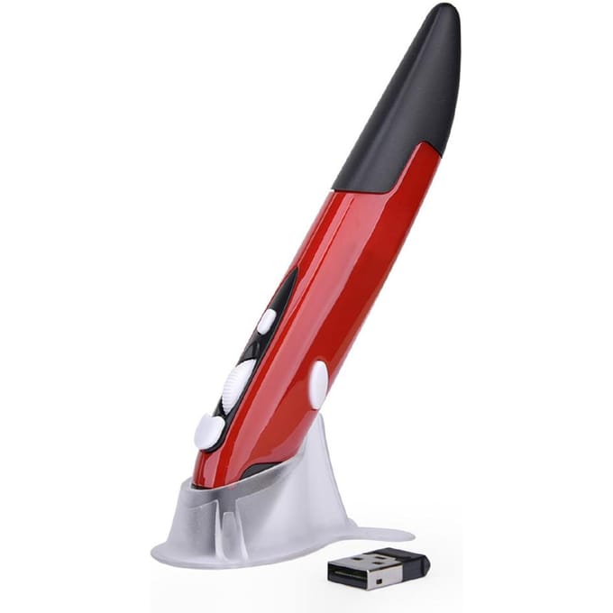 2,4 GHz draadloze optische muispen Verstelbare 500 / 1000 DPI Optische presentator Flip-pen voor pc Android rood