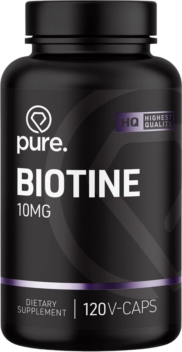 Pure. Biotine 10000mcg - 120 vegan capsules - vitamine B8 - sterk en glanzend haar