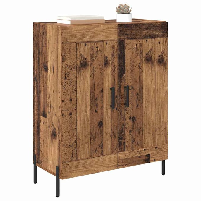 vidaXL - Dressoir - Oud - Hout - 69,5 - x - 34 - x - 90 - cm - Geengineerd - Hout - en - IJzer