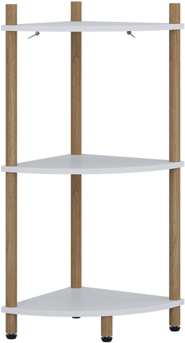 Vicco Bivio Hoekrek – 29 x 72 cm met 3 opbergvakken Wit/dennenhout