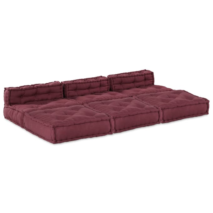 vidaXL - Modulebankeenheid - Stof - Bordeaux - 210 - x - 140 - x - 56 - cm