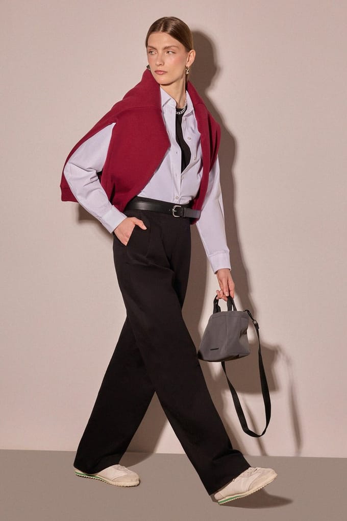 Touché Privé - Gabardine broek met dubbele plooi - Zwart - Dames