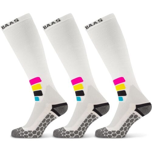 Poederbaas Skisokken Compressie Technical Pro Merino - 3 paar - Wit - Maat 43/46