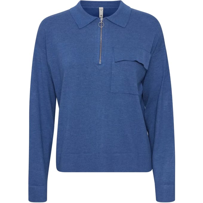 Dames polo met rits Pulz Jeans Sara