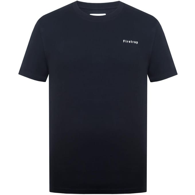 Firetrap Katoenen heren-T-shirt (Zwart)