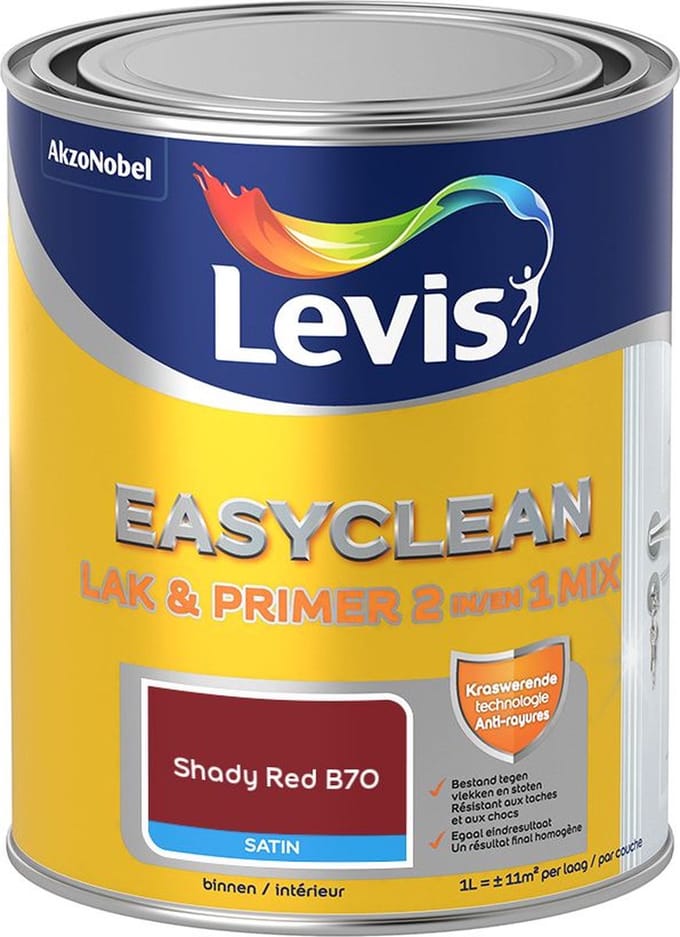 Levis - Easyclean Lak & Primer 2-In-1 Mix - Shady Red B70 - Mengverf - 1 L