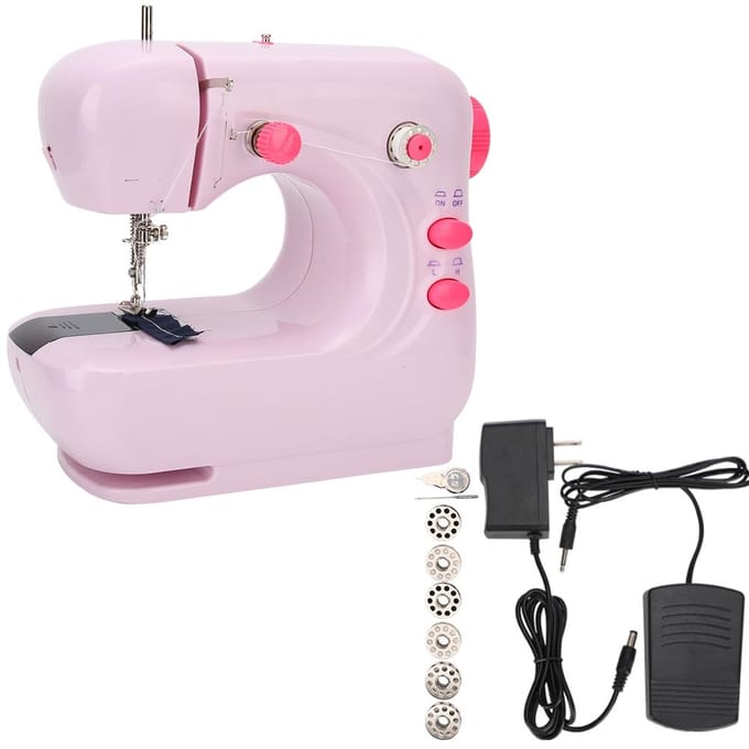 Machine à coudre de table portable Surjeteuse Outil de broderie multifonctionnel Prise UE 100‑240V US Plug
