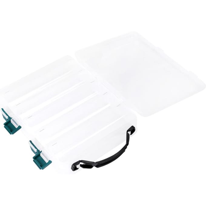Dubbelzijdige plastic visvoerdoos, kunstaashouder, grote capaciteit, accessoire (14 sleuven) white