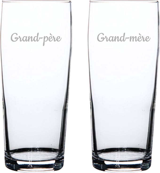 Bierfluitje gegraveerd - 19cl - Grand-père & Grand-mère