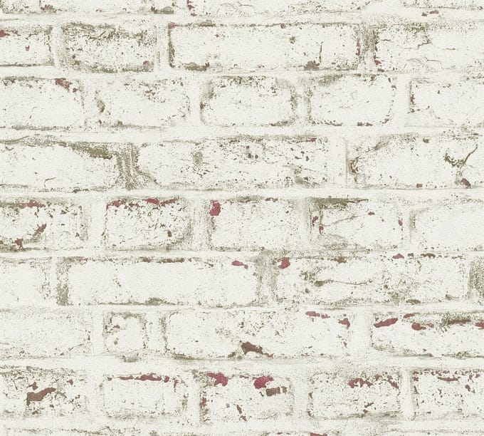 BAKSTENEN BEHANG | Industrieel - beige rood wit - A.S. Création Trendwall