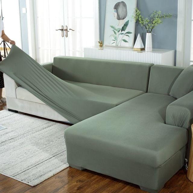 Elastische All-Inclusive Sofahoes Vier Seizoenen Algemene Bedrukking Sofa Handdoekhoes Woonkamer Thuis Hoekbankhoes 1 /2 /3 /4zits 2-Seat 145-185cm 1PC lichtgroene kleur