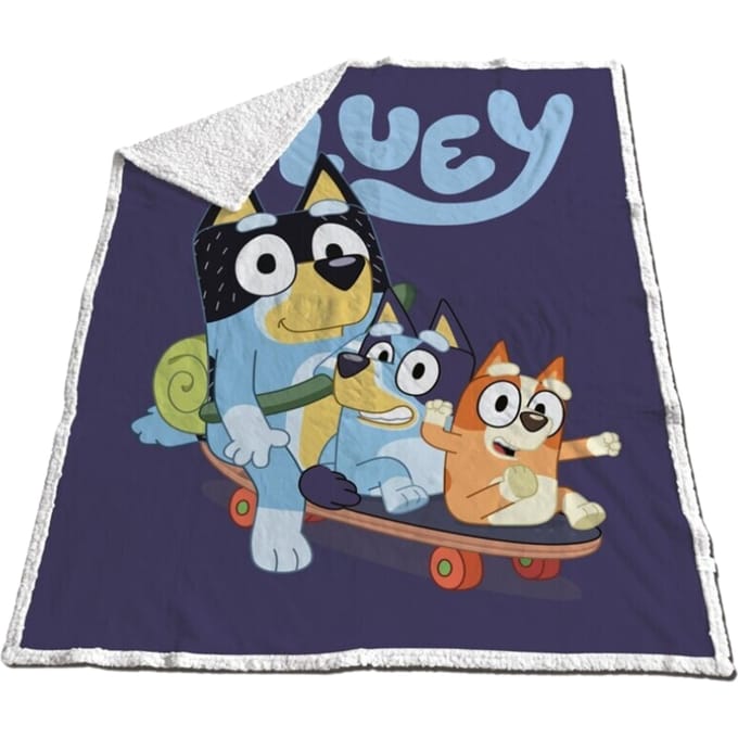 Bluey skateboard fleece plaid 120 x 150 cm - polyester