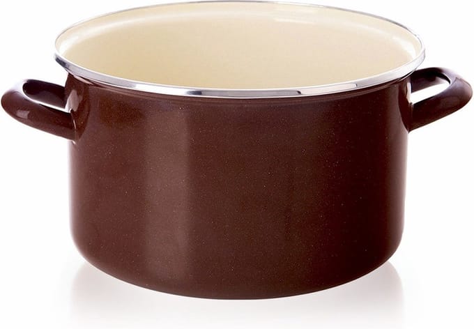 Kookpan Geëmailleerde BROWN 22 cm, 4 l - Kookpot - Soeppan
