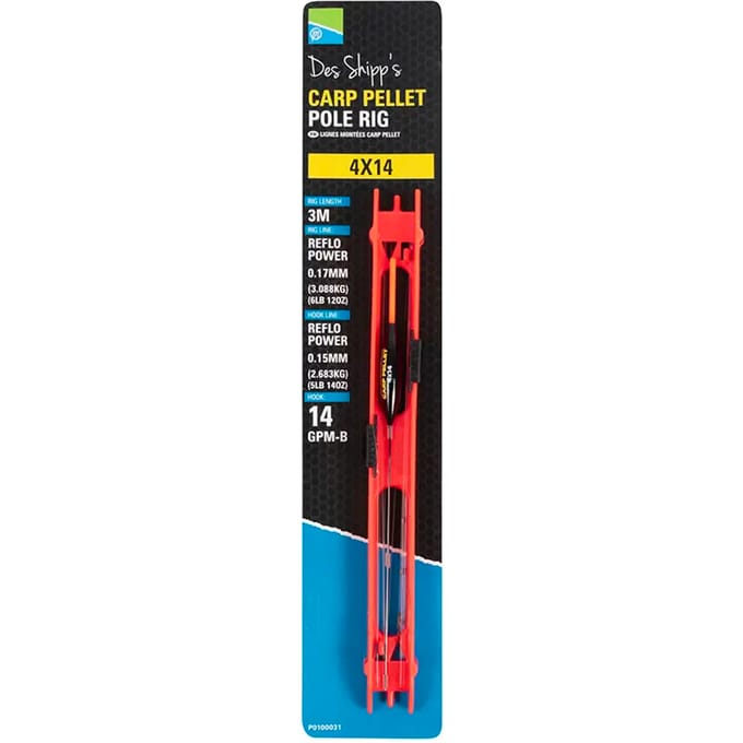 Stijgende lijn Preston carp pellet pole rig
