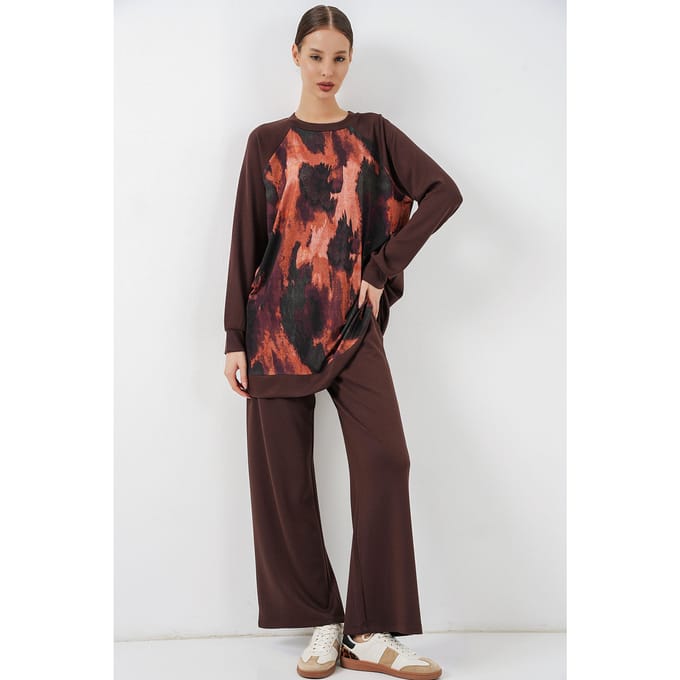 Oversized Abstract Print Coltrui & Broek Set