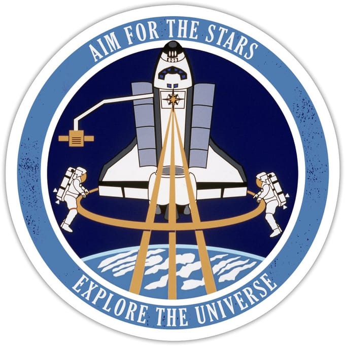 NASA Aim For The Stars Sticker Maat S (max. 10 x 10cm)