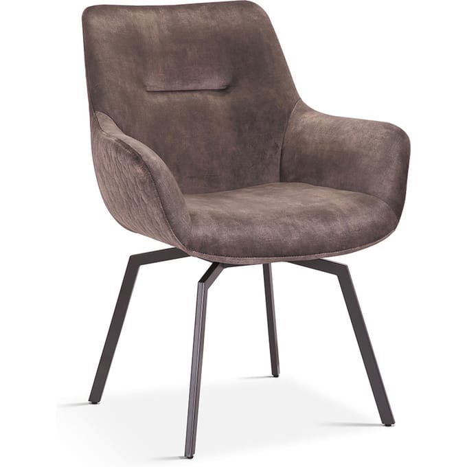 Stozy Velvet Eetkamerstoel Draaibaar Chrisley Taupe