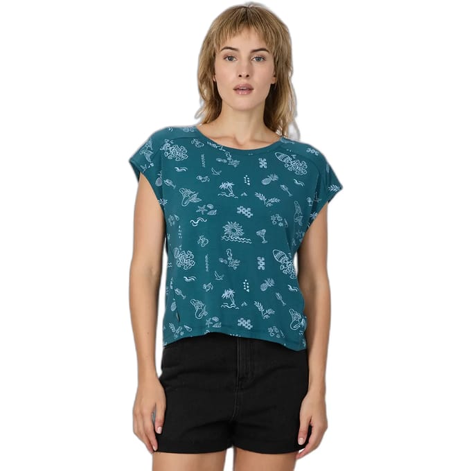 Shirt grateen groen print dames Ragwear - maat M