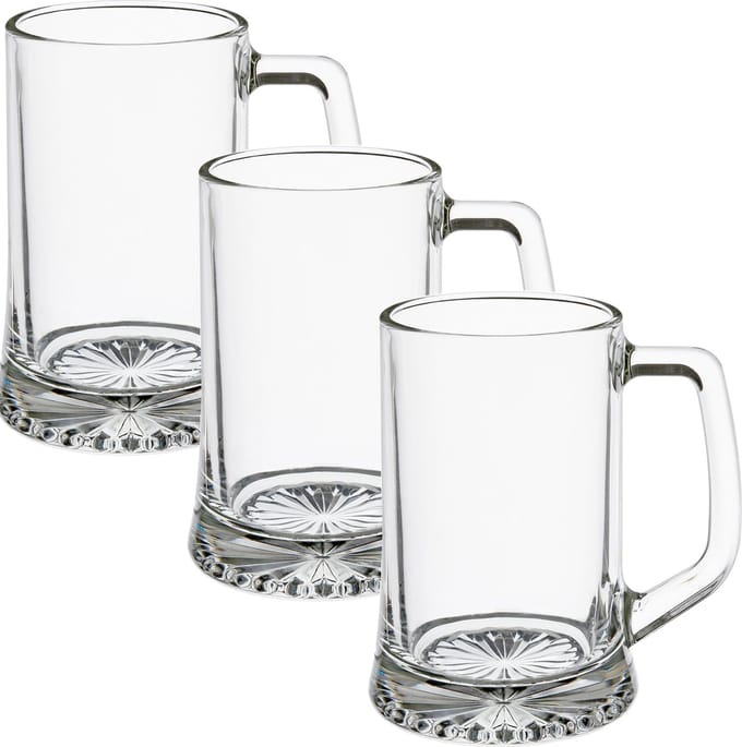 Secret de Gourmet Bierglazen - 12x stuks - bierpullen met handvat - 320 ml - 12 cm