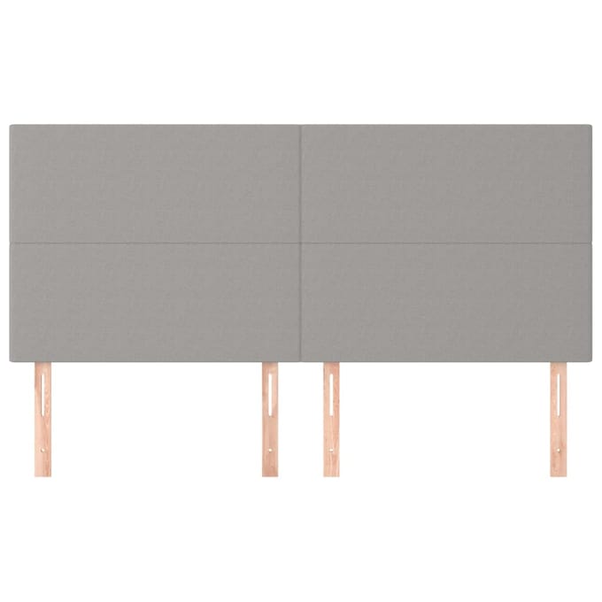 vidaXL - Hoofdbord - lichtgrijs - 180x5x118/128 - cm - stof