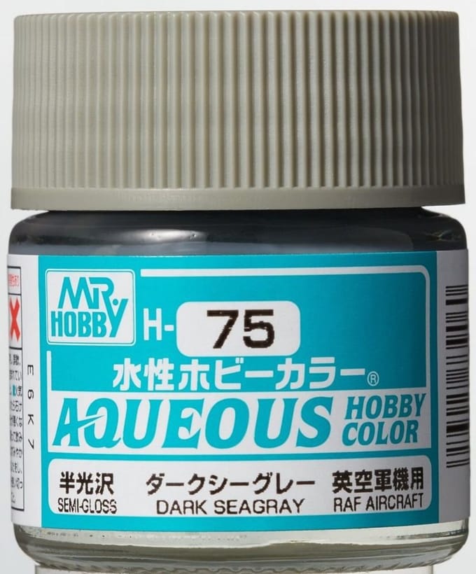 Gunze H-075 - Dark Sea Grey Sg - Mr. Hobby Aqueous Modelbouwverf 10ml