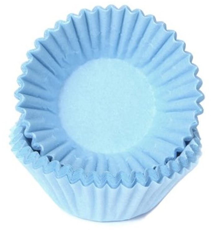 House of Marie Chocolade Baking Cups - Pastel Blauw - pk/100 - Cupcake Cups