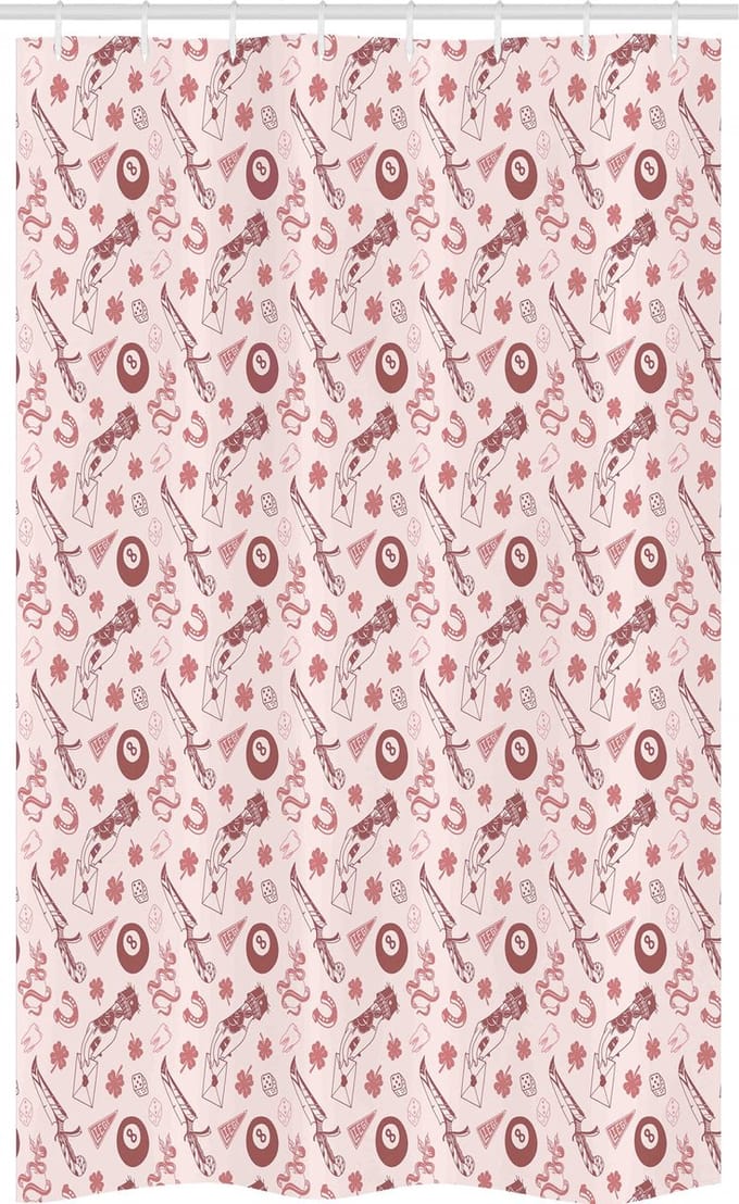 ABAKUHAUS Abstrakt Douchegordijn – 120x180 cm – Polyester – Licht robijnrood