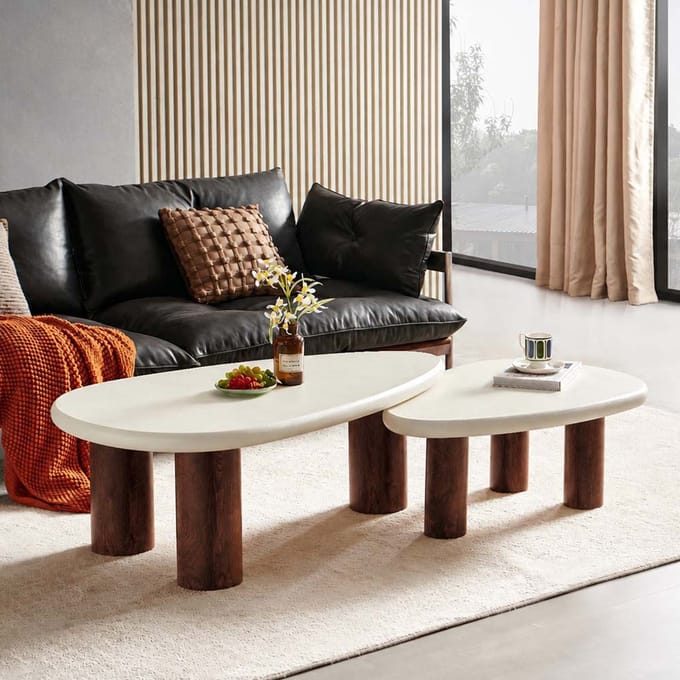 Milton & Oldbrook Salontafel Set Hagen Wit Cement