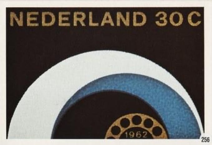 Briefkaart met afbeelding Telefonie – Symbolische voorstelling postzegel