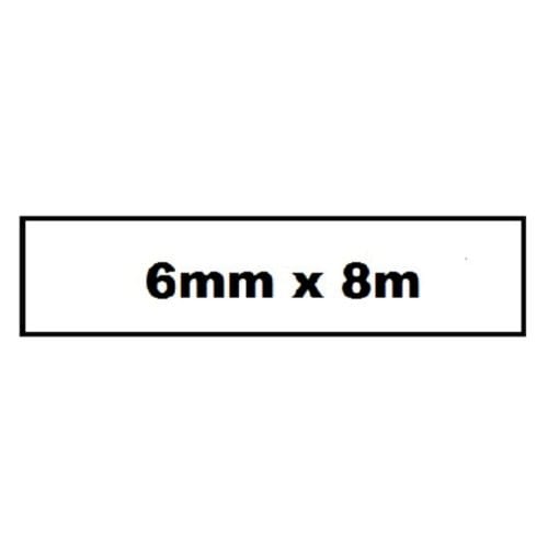 Labeltape Quantore TZE-211 6 mm  x  8 m wit/zwart