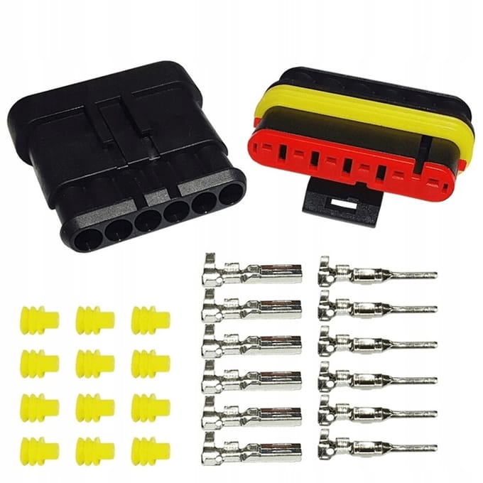 Hermetische Connector - Superseal - 6-PIN - Waterdicht - Voor Auto & Machinebouw - Complete Set