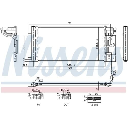 Condensator, aircosysteem CORROSIEBESCHERMING & PLUGVULLING NISSENS 940978