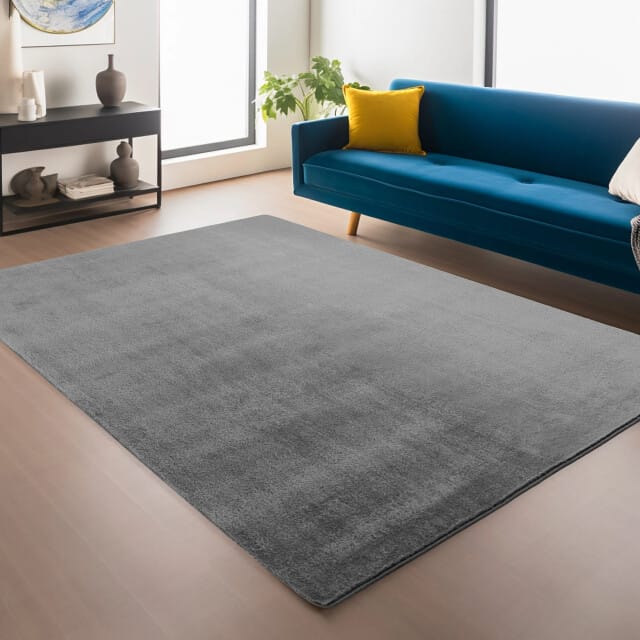 Muratap Joy effen soft rond vloerkleed – 100% polyester – anti-slip - 200 cm rond