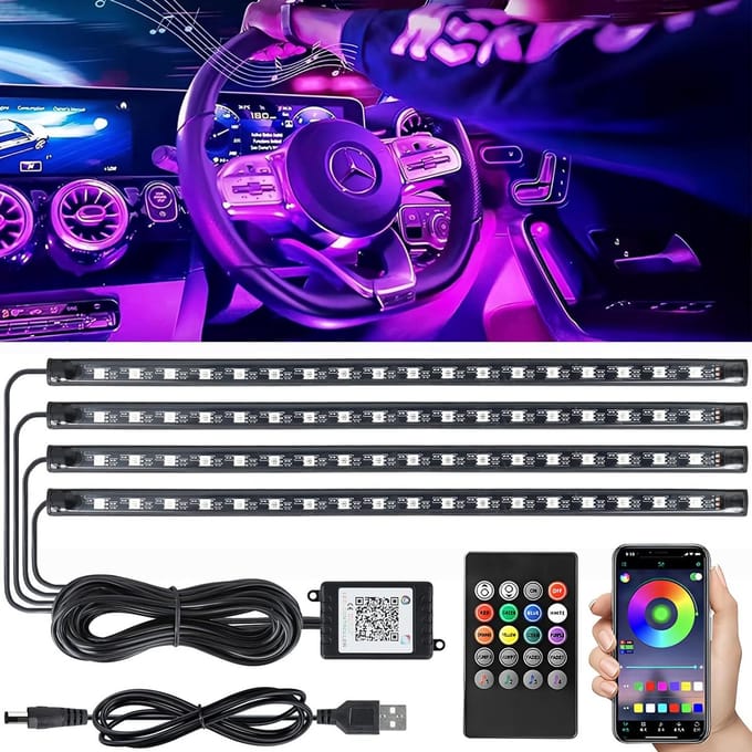 Auto Interieurverlichting 72 LEDs Sfeerverlichting USB Bediening