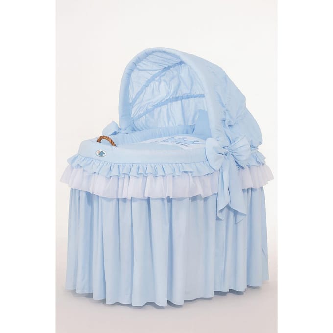 Rieten mand met kap - Kleine Prins Blauw
