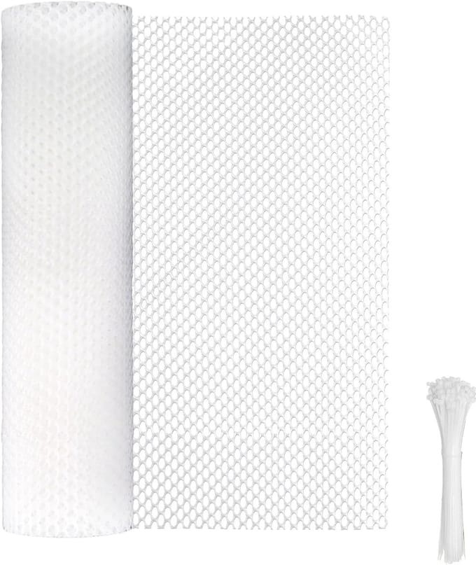 Dieren Omheining - Gevogelte Net - Tuin Beveiligen - Inclusief Kabelbinders - 40cm x 3m - Wit