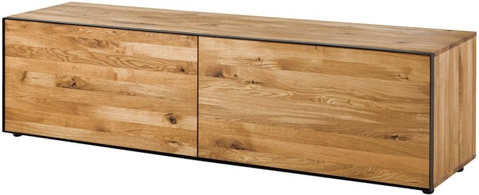 MASSIVMOEBEL24.DE wilde eik lage kast blank massief hout 200x53x55 cm geolied deels gemonteerd STARNBERG #10