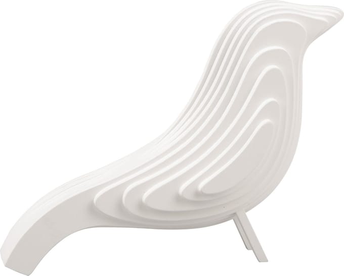 Present Time Ornament Silouette Bird - Wit - 26x9x21,5cm - Scandinavisch,Modern