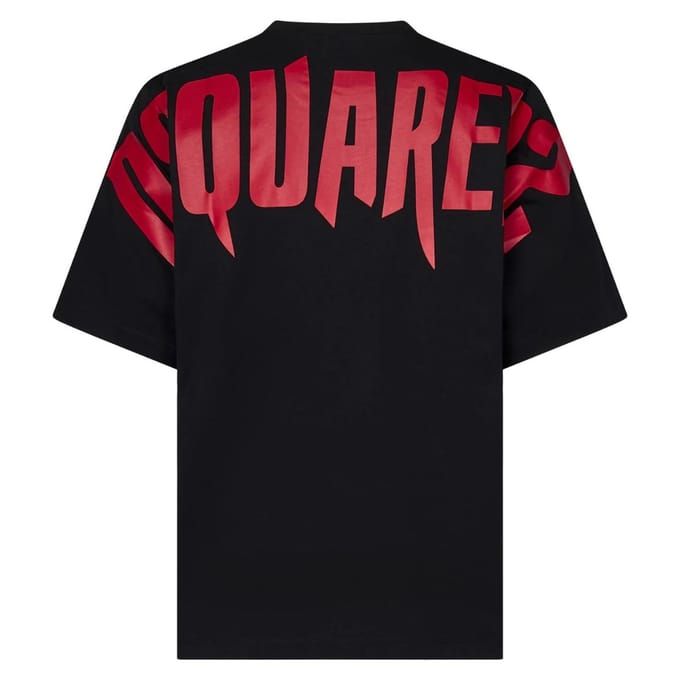 Dsquared2 Groot Horror Logo Op Achterkant Zwart T-shirt