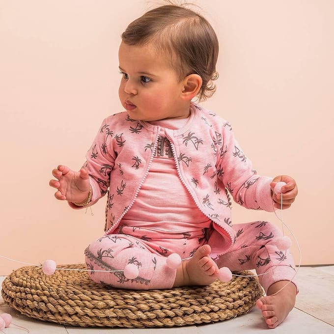 Dirkje Vestje Summer pink melee   -  Maat  62