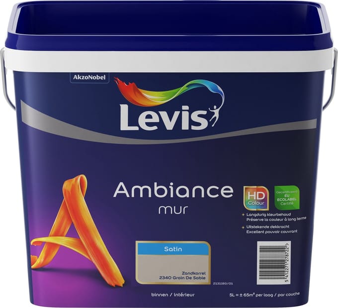 Levis - Ambiance Mur Satin - Zandkorrel - 5 L