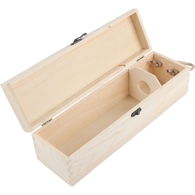 Coffret de vin rouge en bois pour une seule bouteille beige