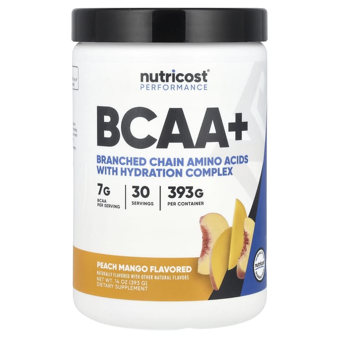 Nutricost, Performance Athlétique, BCAA+, Pêche Mangue, 14 oz (393 g)