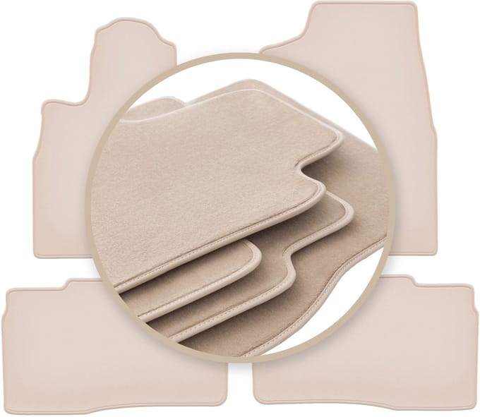 PREMIUM beige vloermatten voor: Ford Explorer MK6 ST-Line pick-up 2019-