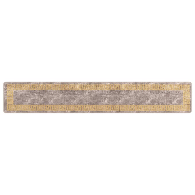 vidaXL - Tapijt - Runner - MARSA - Grijs - en - Goud - 50 - x - 300 - cm - Polyester - en - PVC